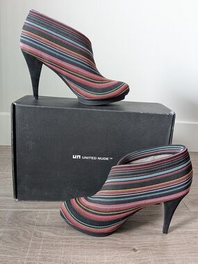 United Nude Un-Deluxe Fold It Ankle Licorice Colorful Stiletto Boots 37